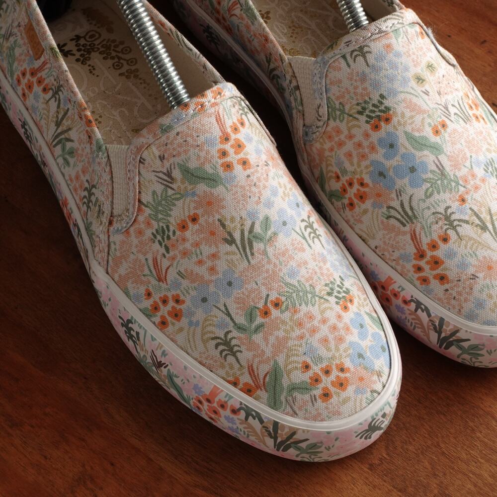 Keds x Rifle Paper Co. Sneakers WMS SZ 7 Double Decker Meadow Floral Casual Shoe - Picture 3 of 11